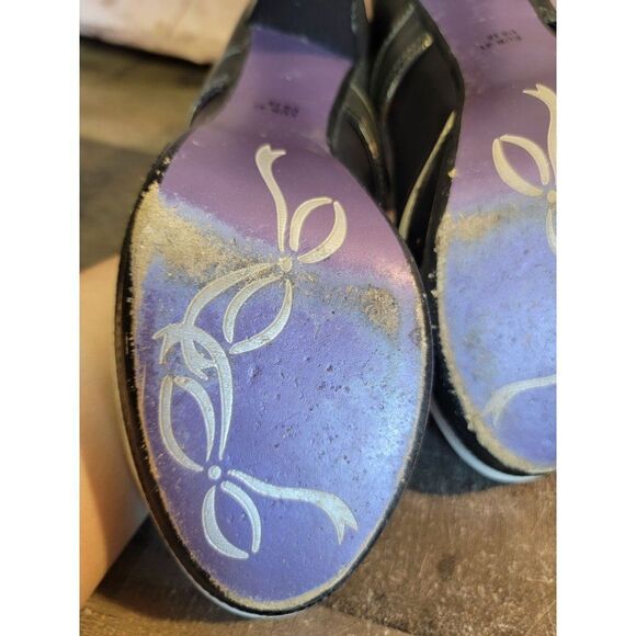 Poetic Licence purple 10 black bow heel formal shoe women's - Picture 7 of 12